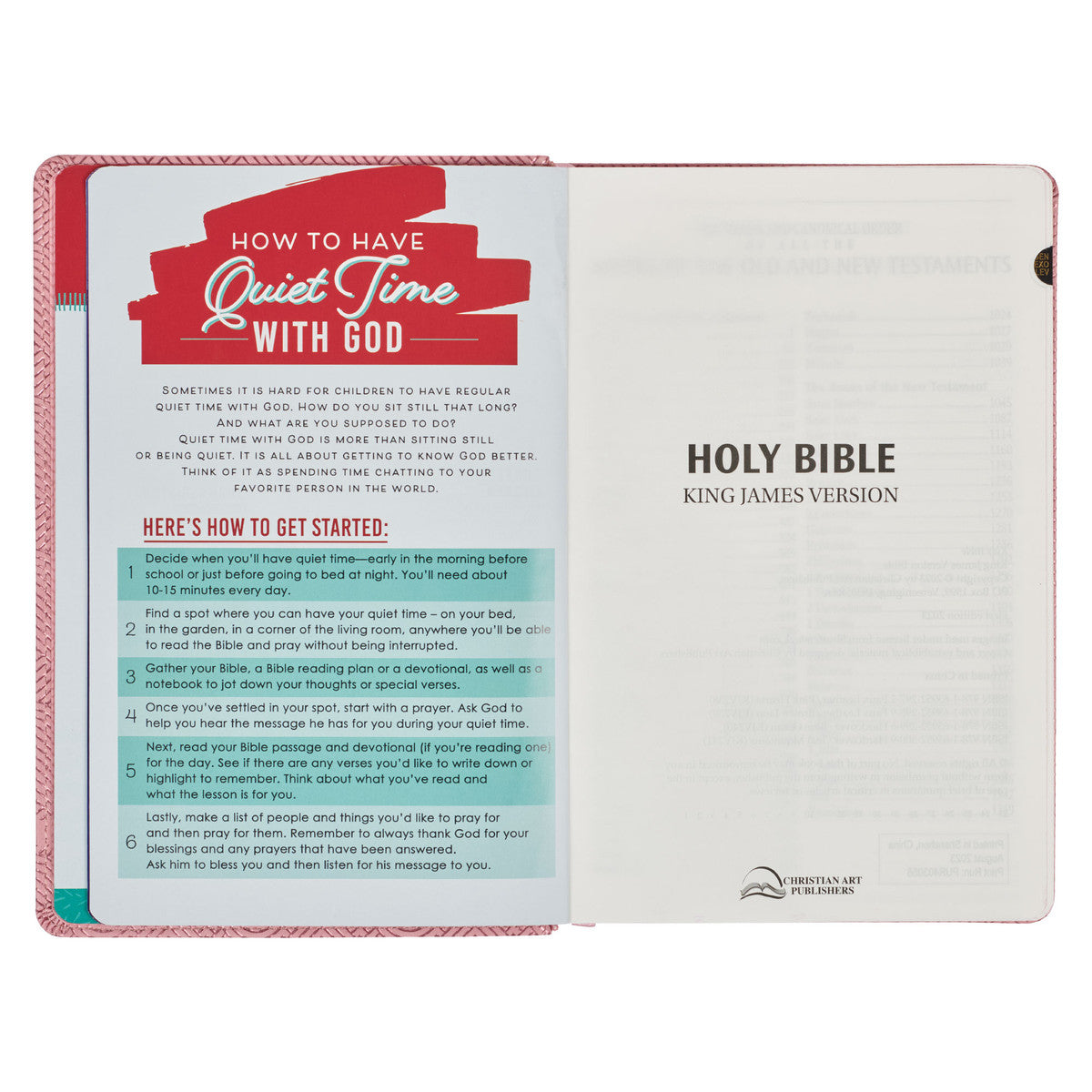 Blossom Pink Heart KJV Kids Bible