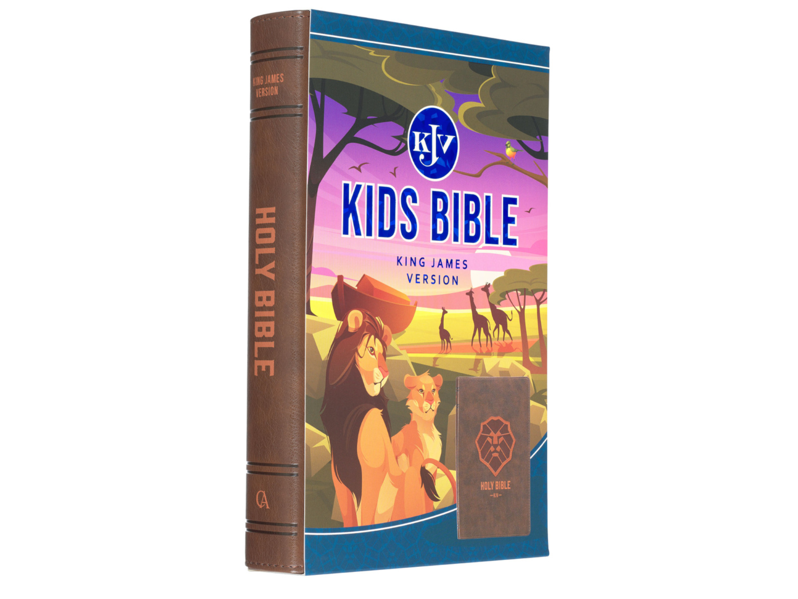 Lion Brown Faux Leather Kid's KJV Bible