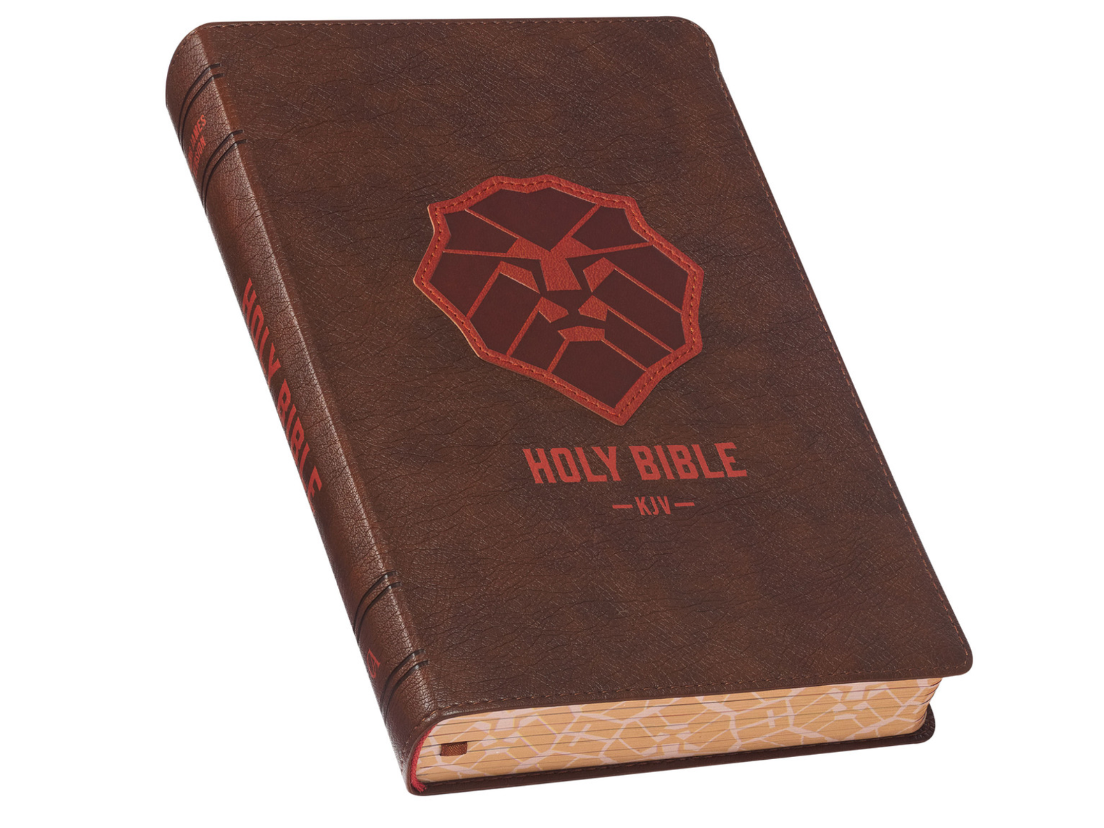 Lion Brown Faux Leather Kid's KJV Bible